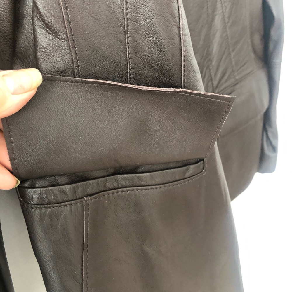 Kasper 100% Genuine Leather brown Jacket with two pockets - Picture 12 of 12